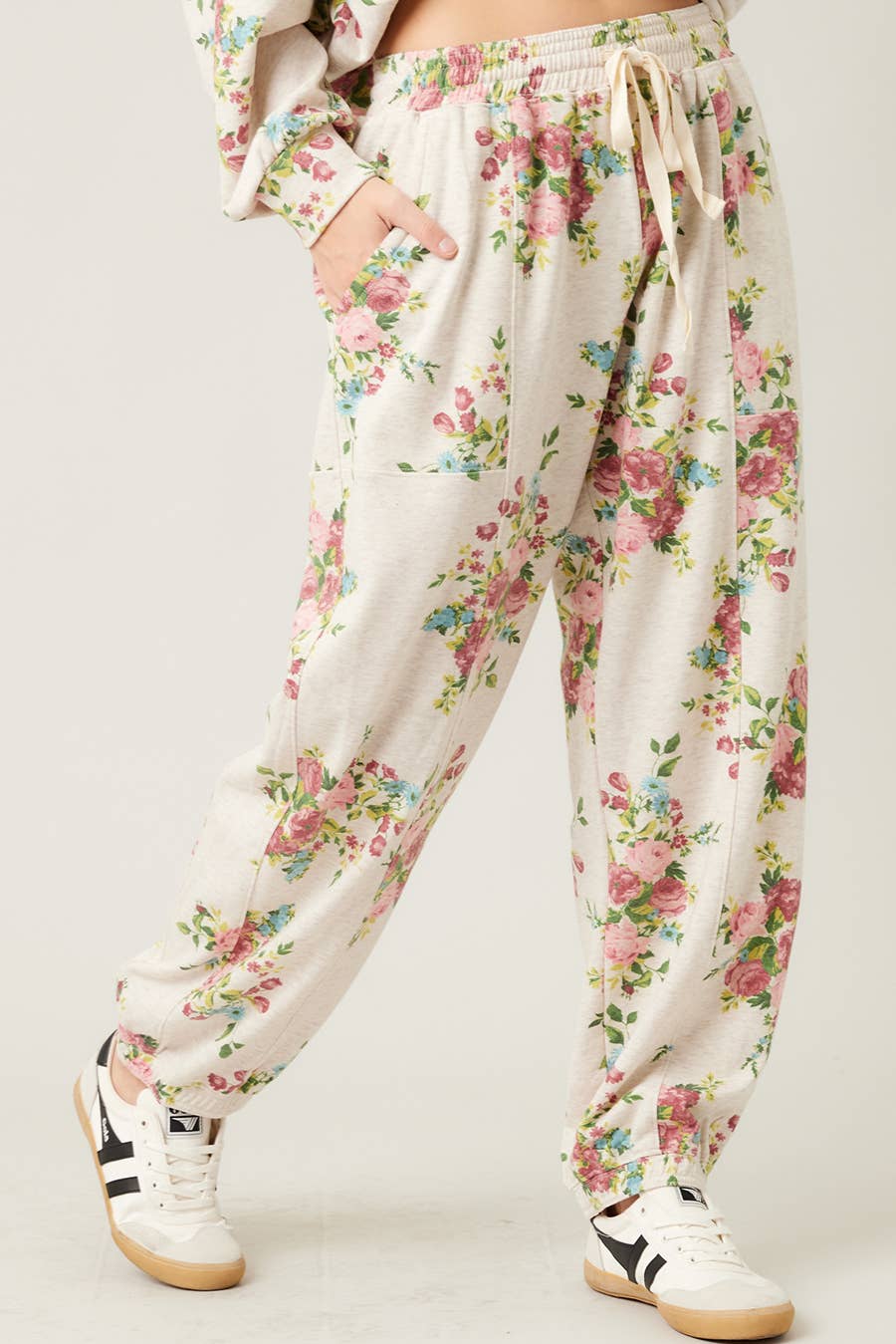 Floral Cotton Terry Joggers