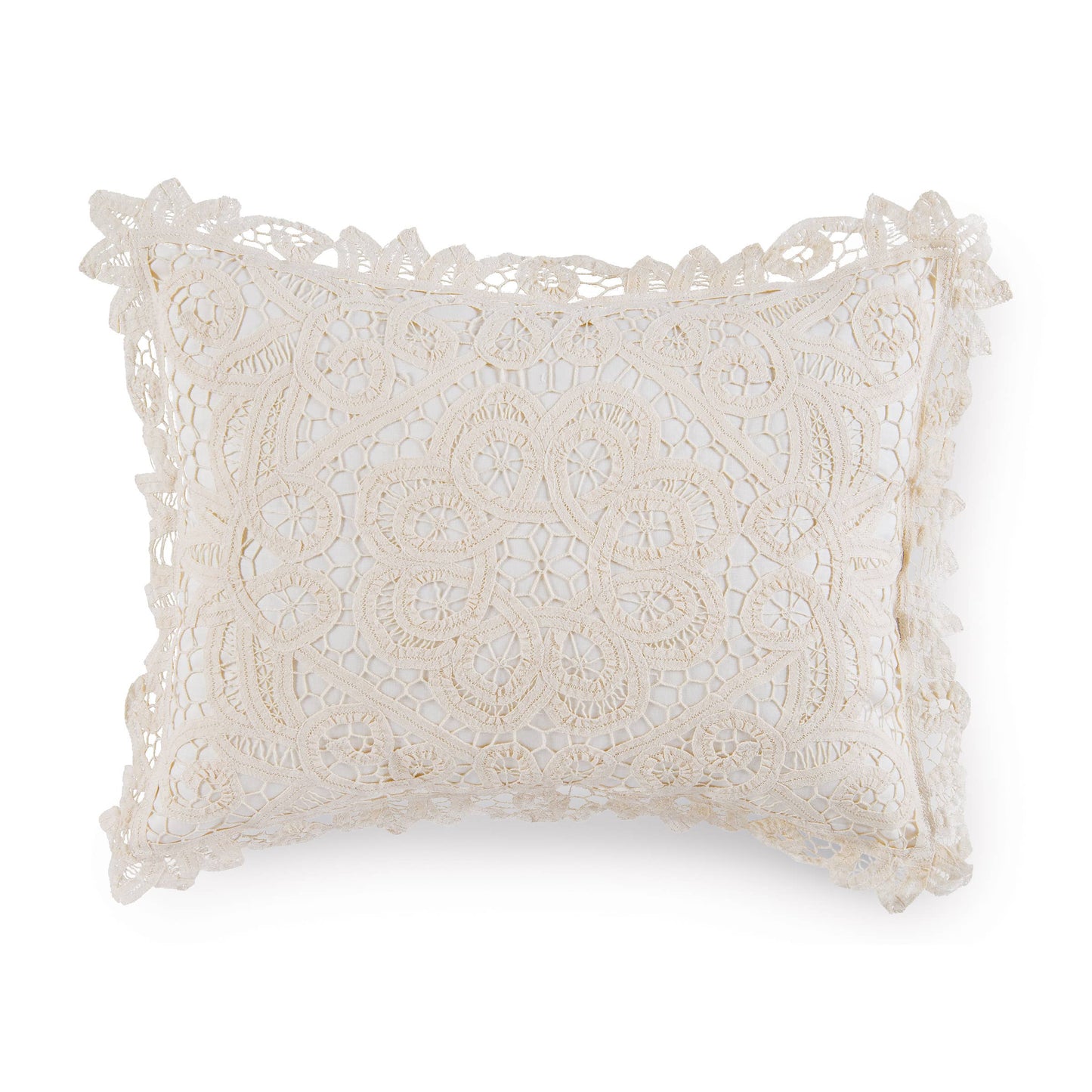 Battenburg Lace Lumbar Throw Pillow