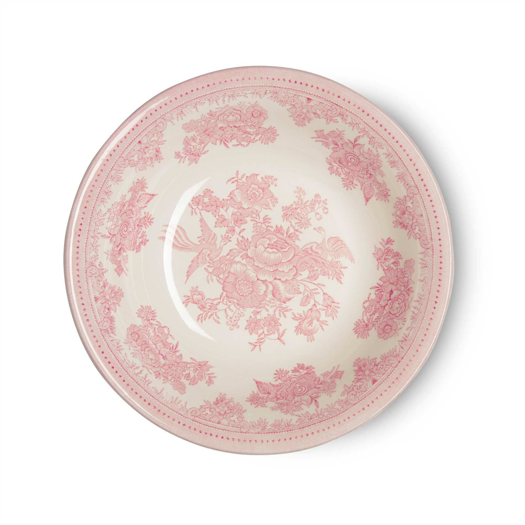 Pink Asiatic Pheasants Soup Pudding Bowl