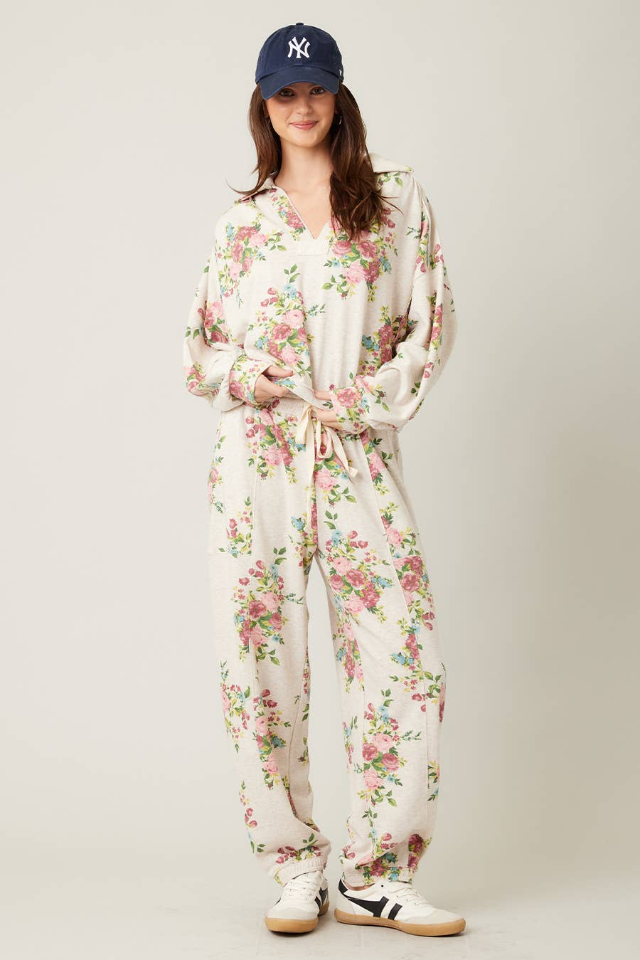 Floral Cotton Terry Joggers