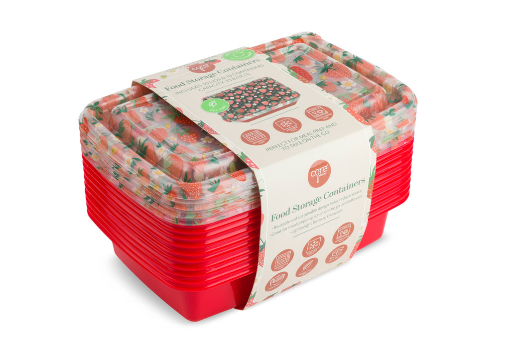 20pc Food Storage Set Plastic - Strawberry