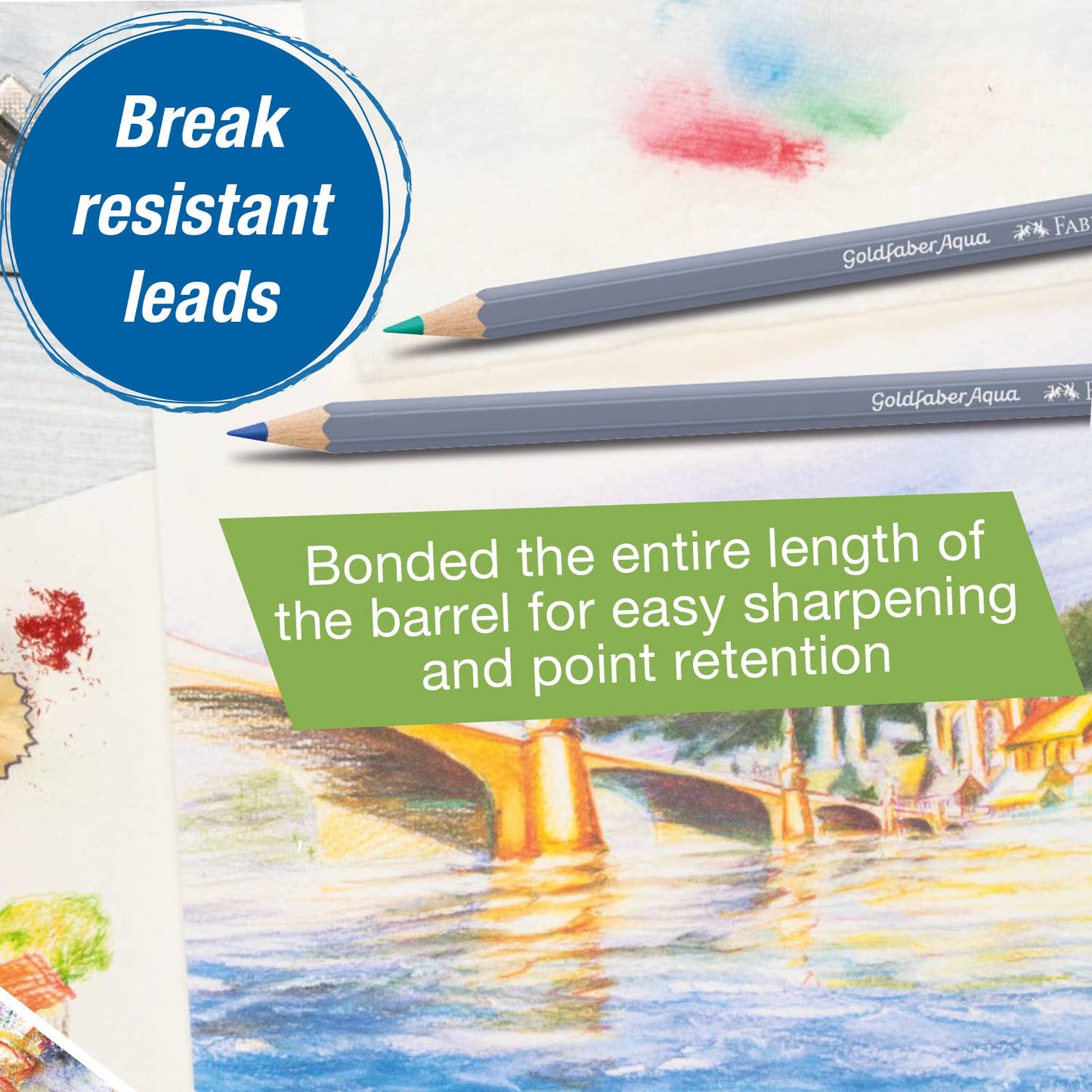 Goldfaber Aqua Watercolor Pencils, Box of 12 Pastel Colors