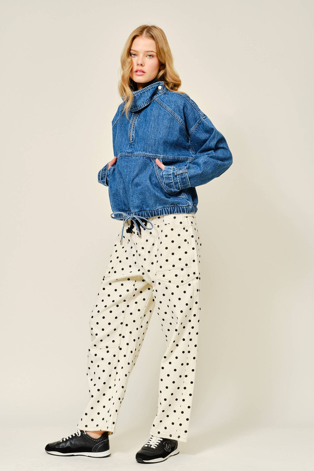 Polka Dot Barrel Jeans