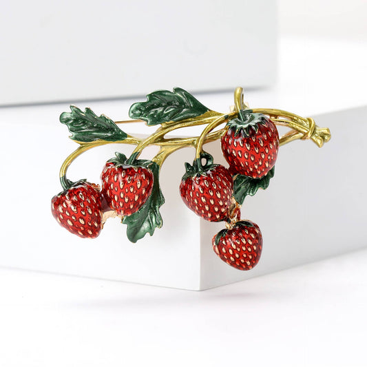 Strawberry Cluster Brooch