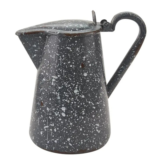 Gray Granite Enamelware Pitcher with Lid