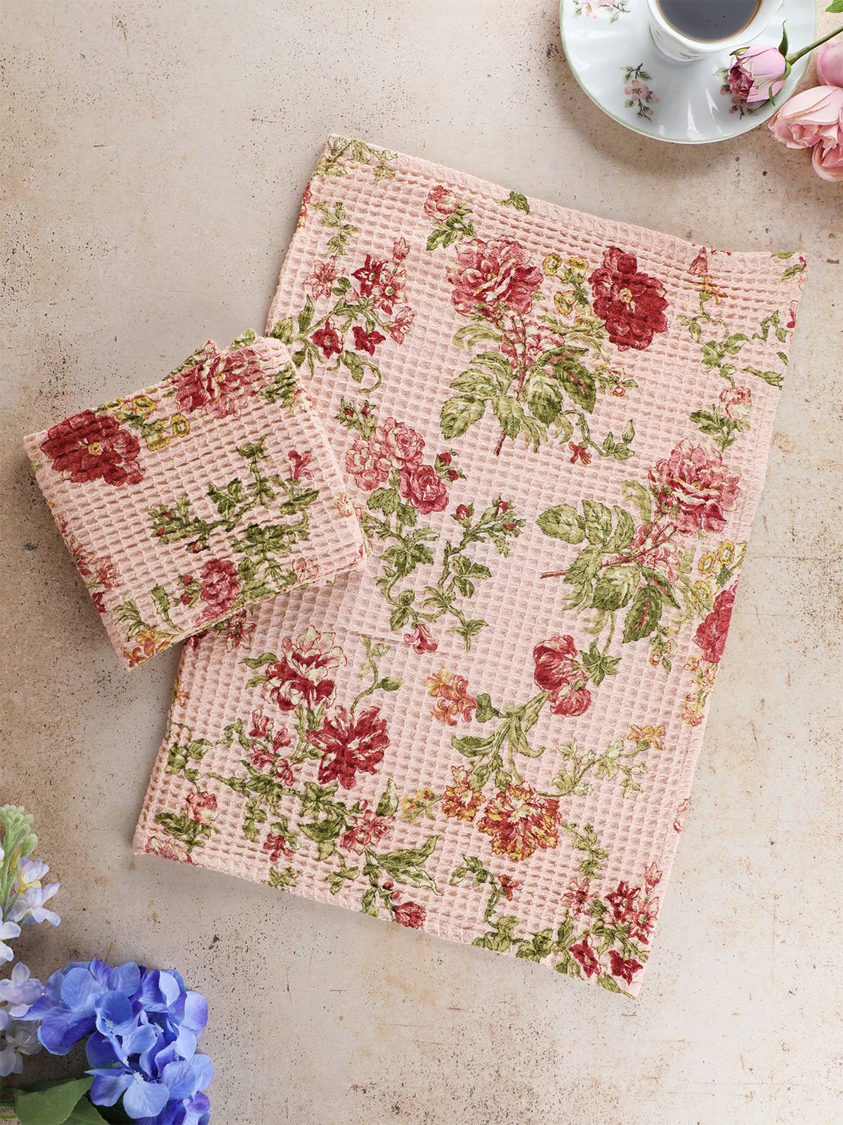 April Cornell Milene Tea Towel Sold Individually - Rose