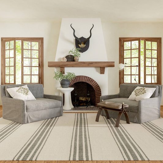 Lauren Liess Bergamot Striped Cotton Area Rug