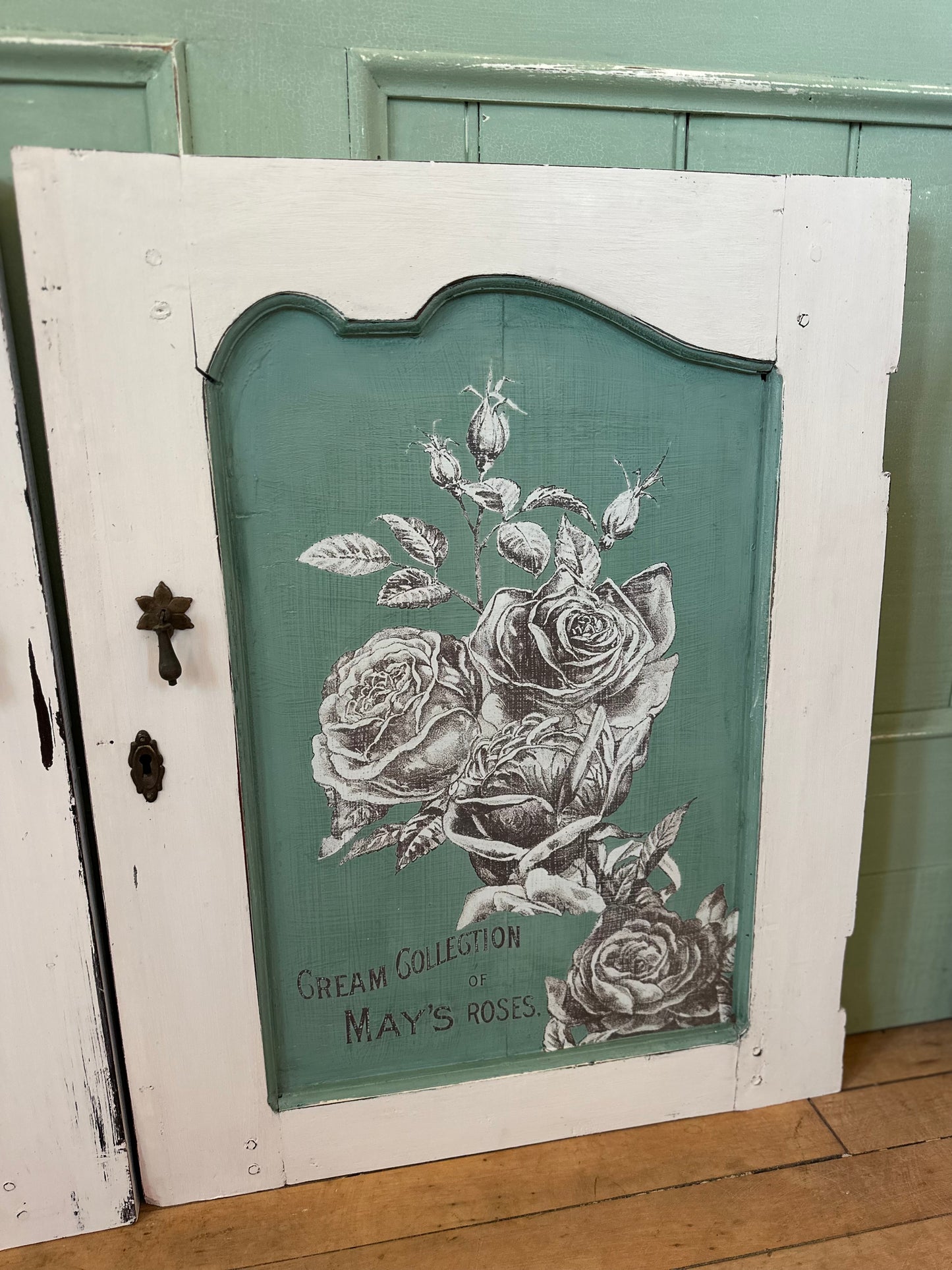 Salvage Cabinet Door Rose Art - Sold Individually