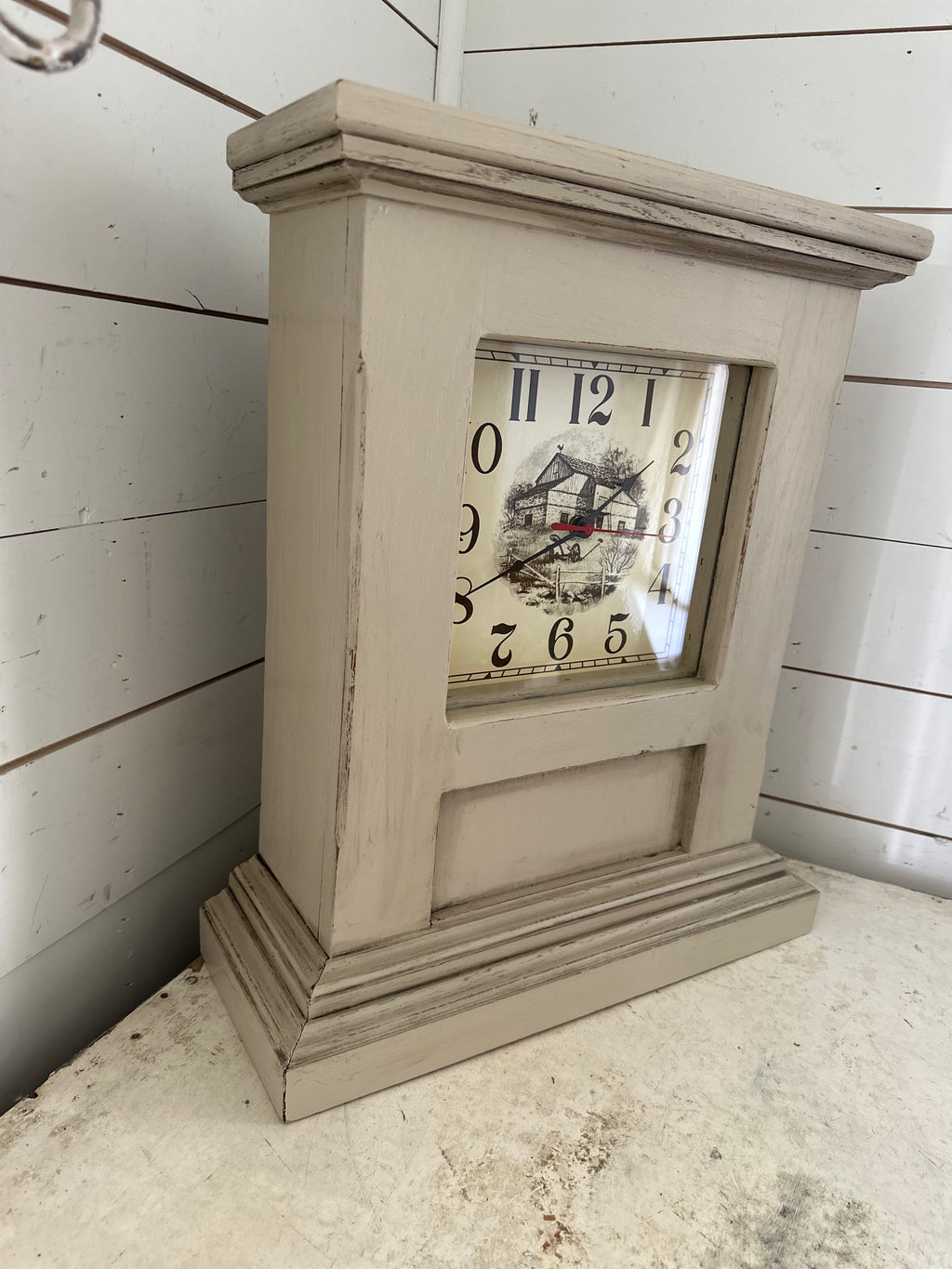 Farmhouse Shelf Clock handpainted