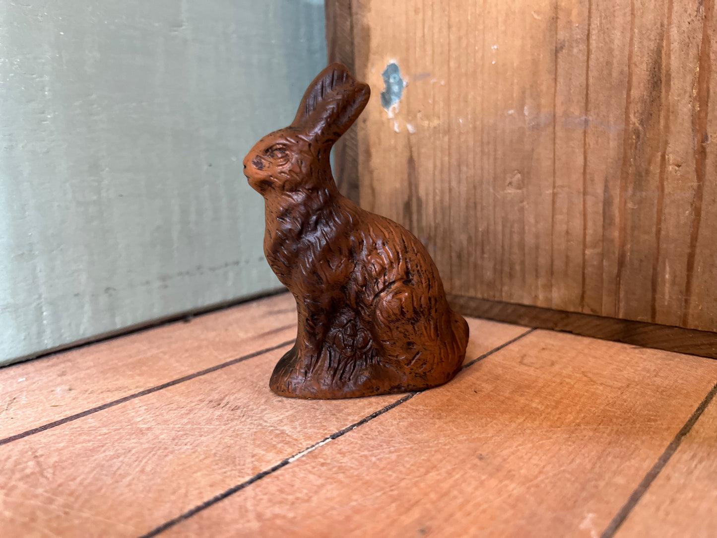 Resin Chocolate Bunny Figure