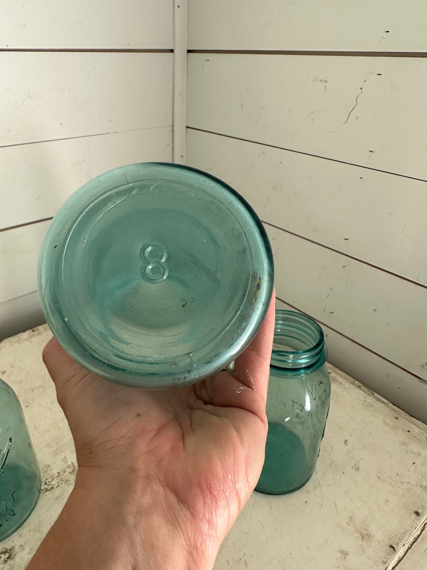 Antique Quart Ball Jar - Blue Color Sold Individually