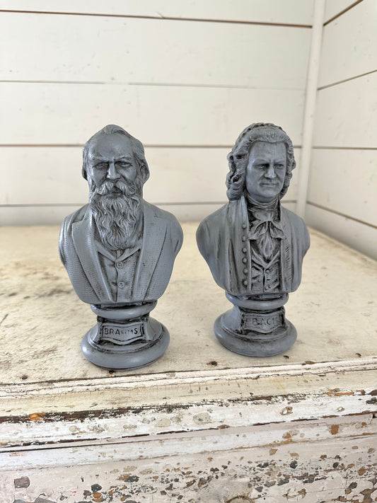 Small Hand Painted Ceramic Bust - Brahms / Bach