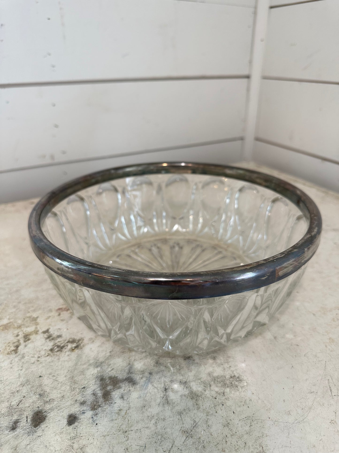 Large Silver rimmed bowl