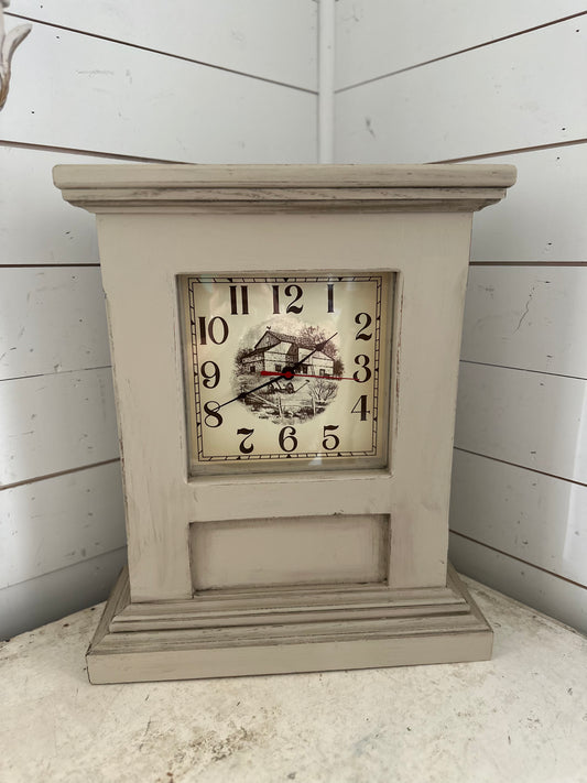Farmhouse Shelf Clock handpainted