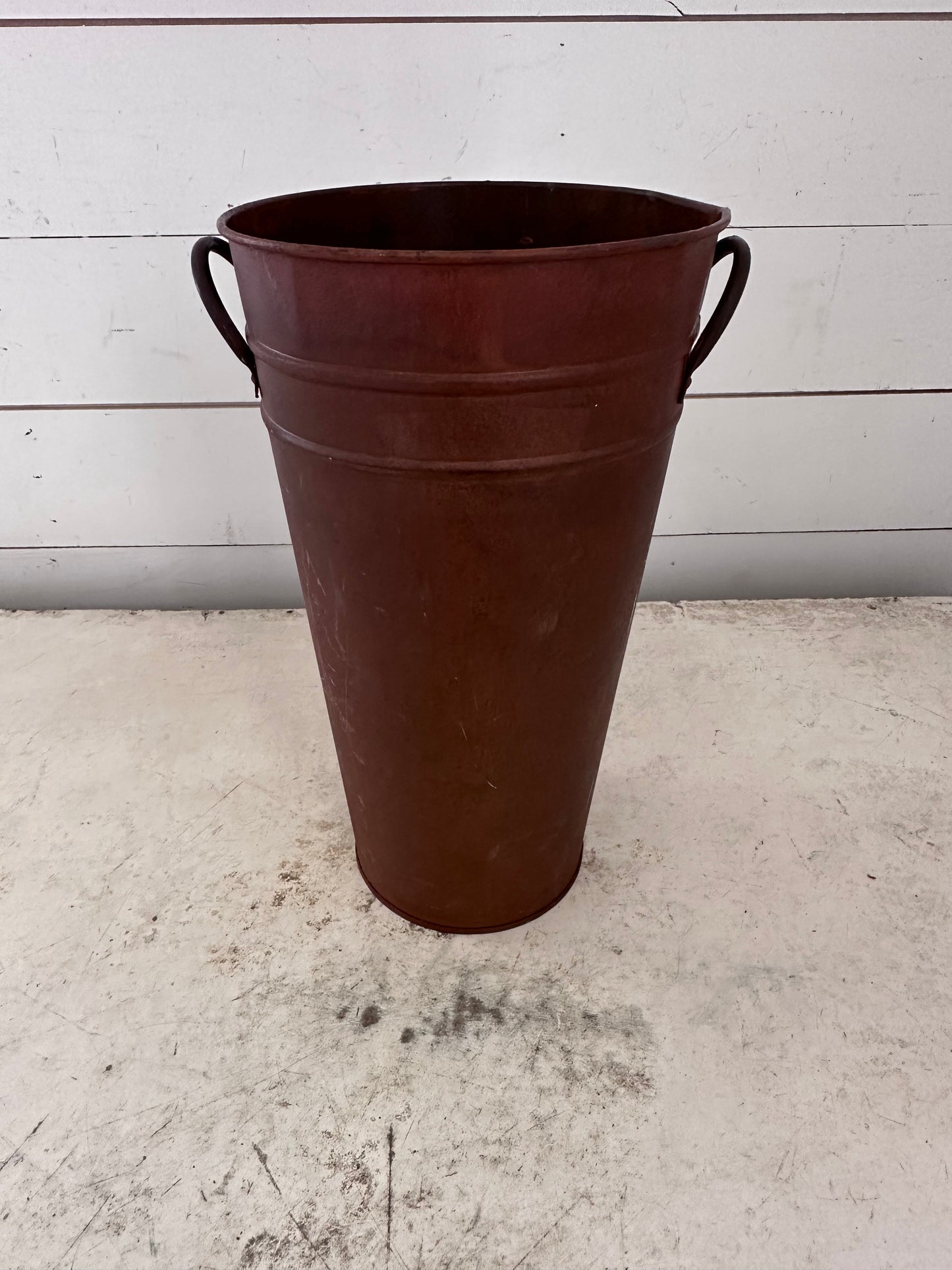 Rusted French Flower Bucket