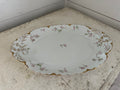 Antique Haviland Limoges Serving Bowl Gold Gild Pink Roses Wheat Sheaf c. 1884-1931 - Has chip as shown