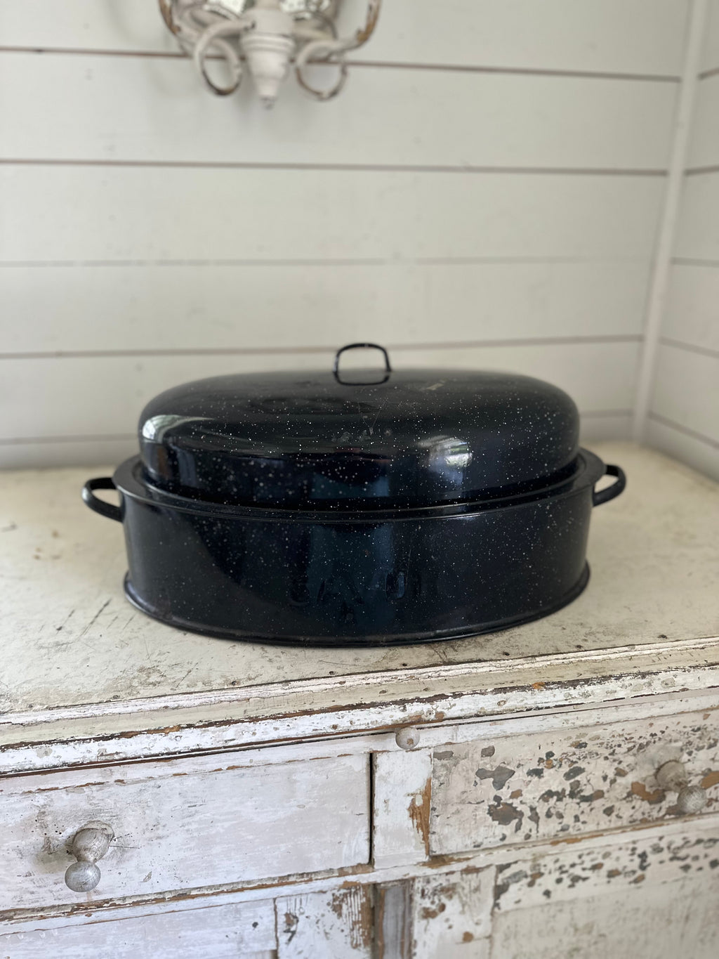 Black Speckeled Enamel Roaster