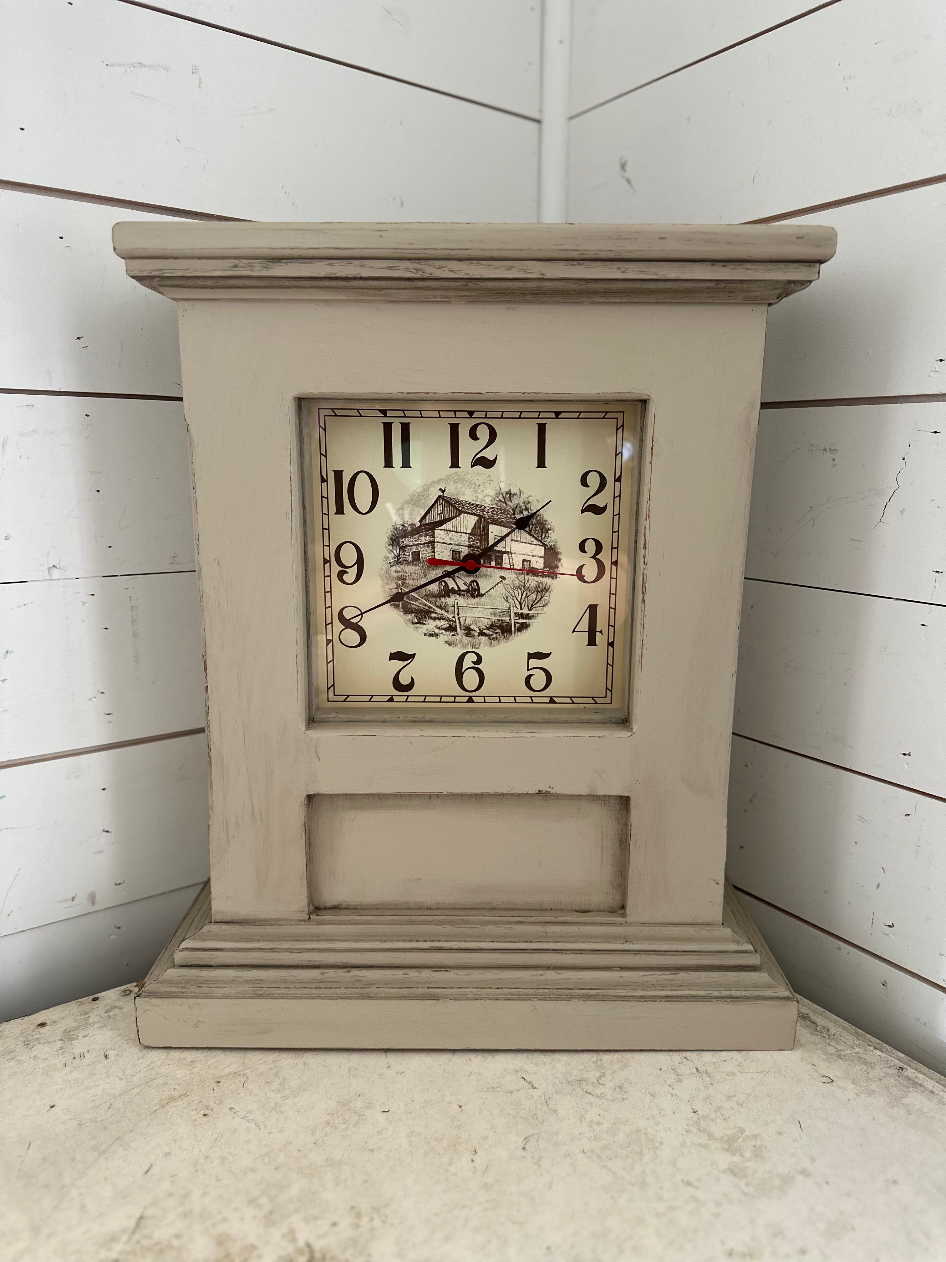 Farmhouse Shelf Clock handpainted
