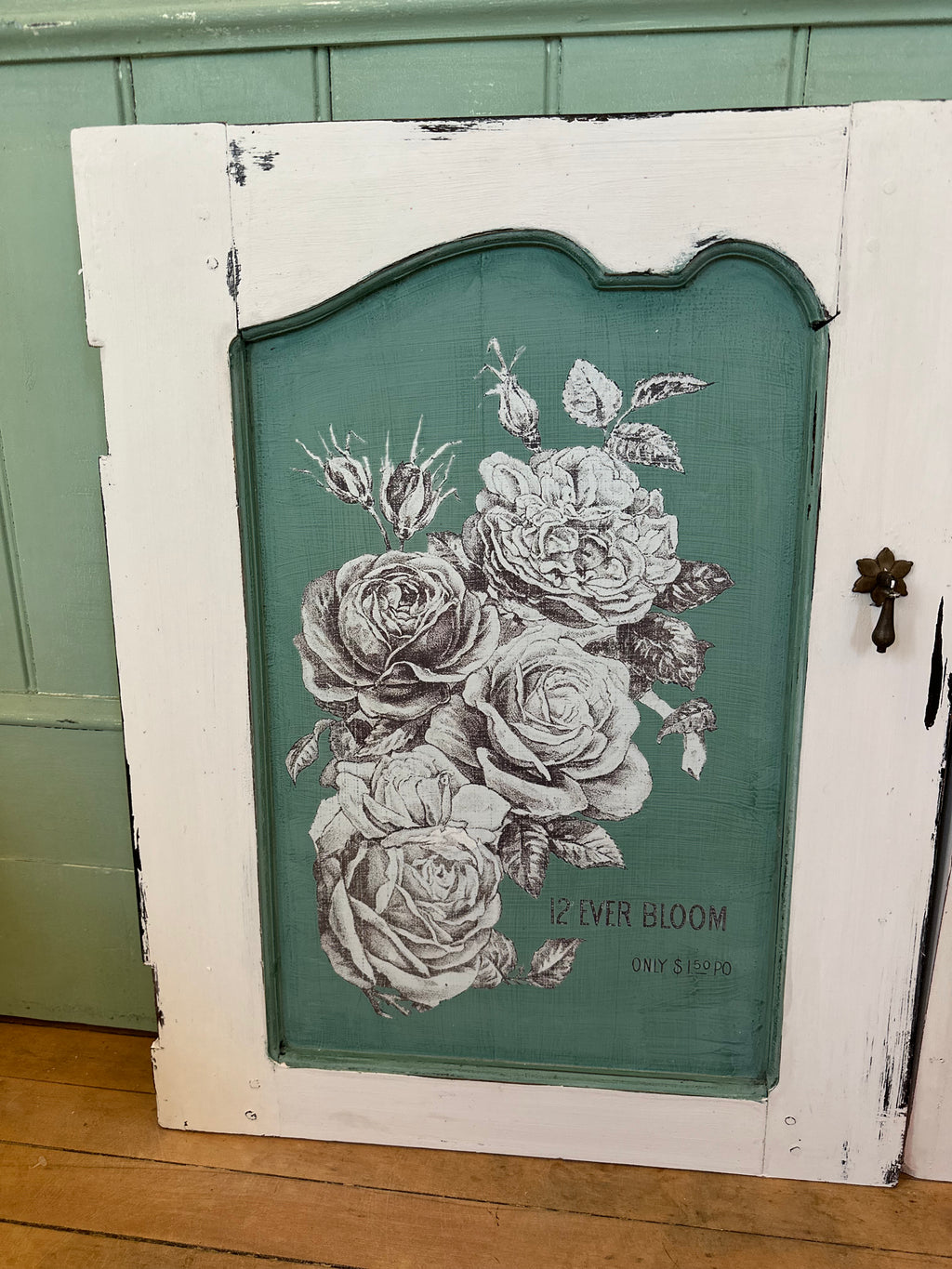 Salvage Cabinet Door Rose Art - Sold Individually