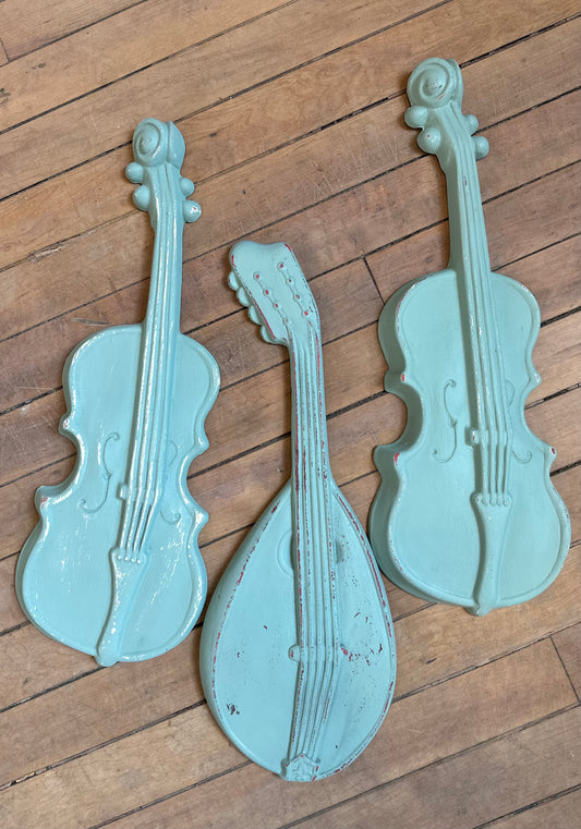 Cast aluminum musical instruments hand painted – sold individually