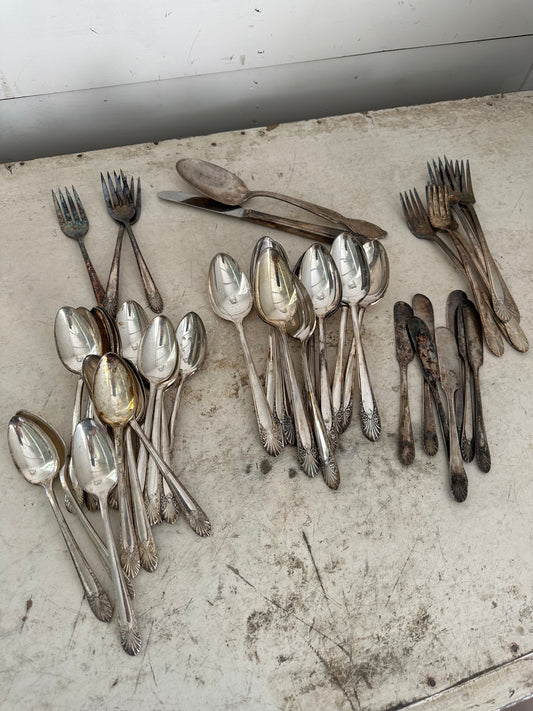 Vintage Tarnished Silverware - sold individually no