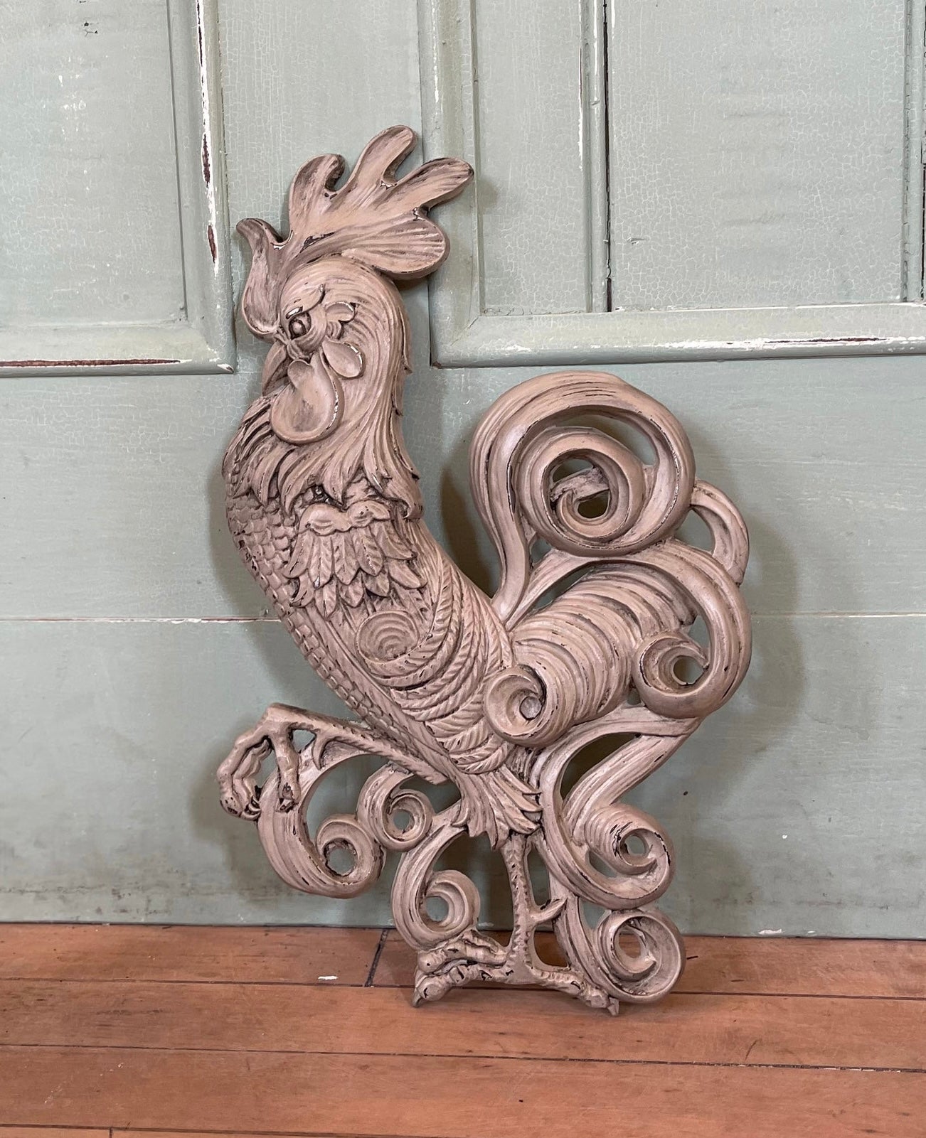 Cast Iron Wall Rooster - hand painted