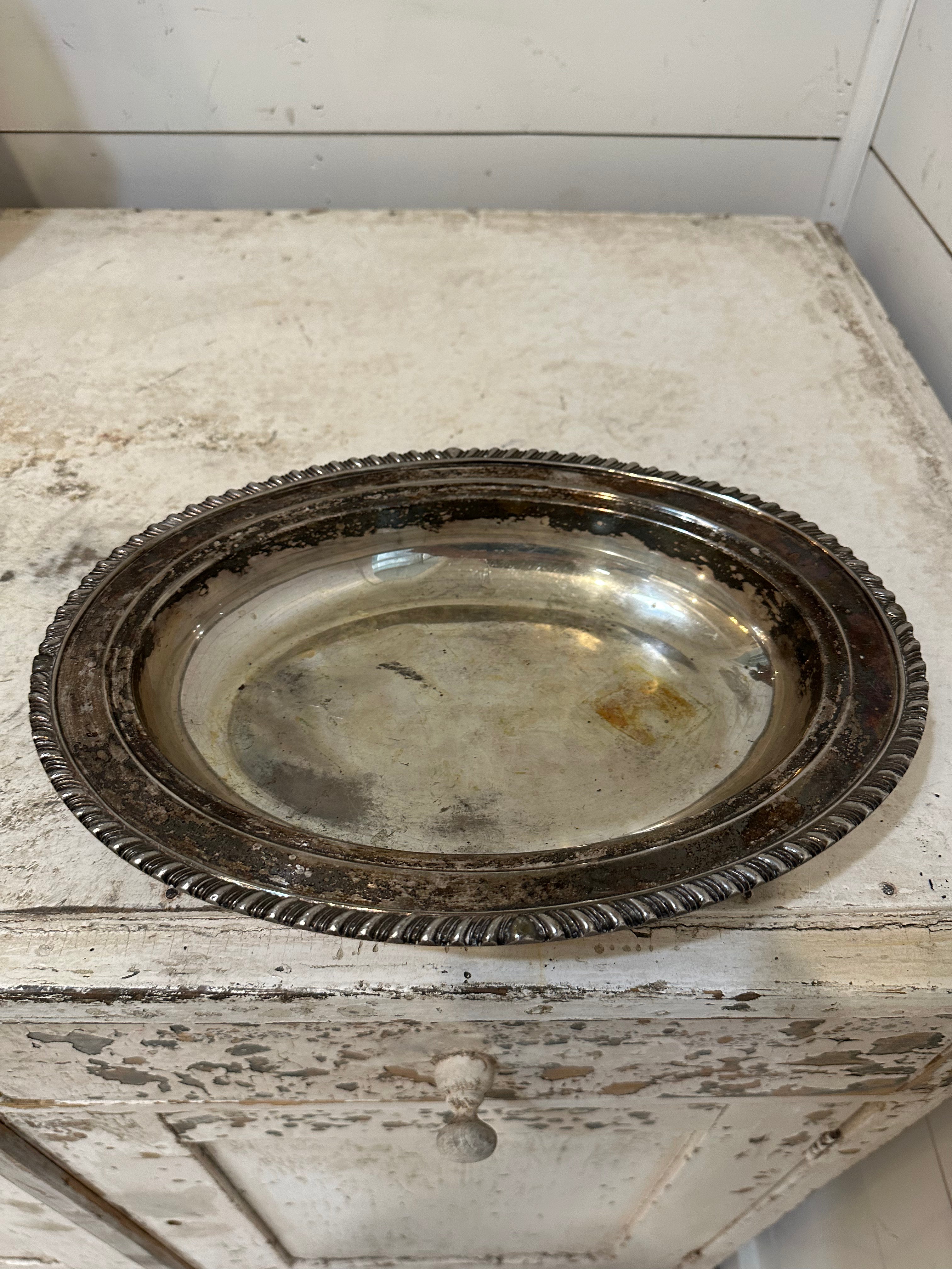 Tarnish, silver bowl – heavy – Jami Ray Vintage