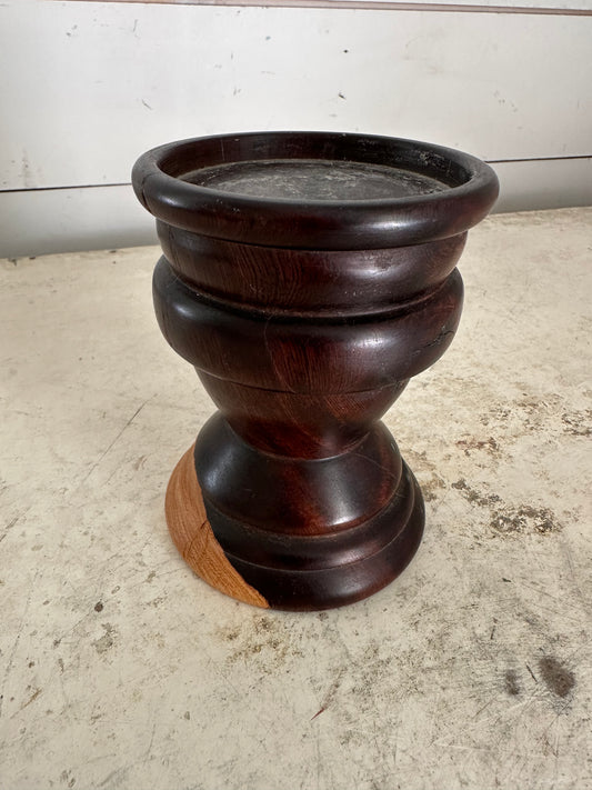 Hand turned hardwood candlestick