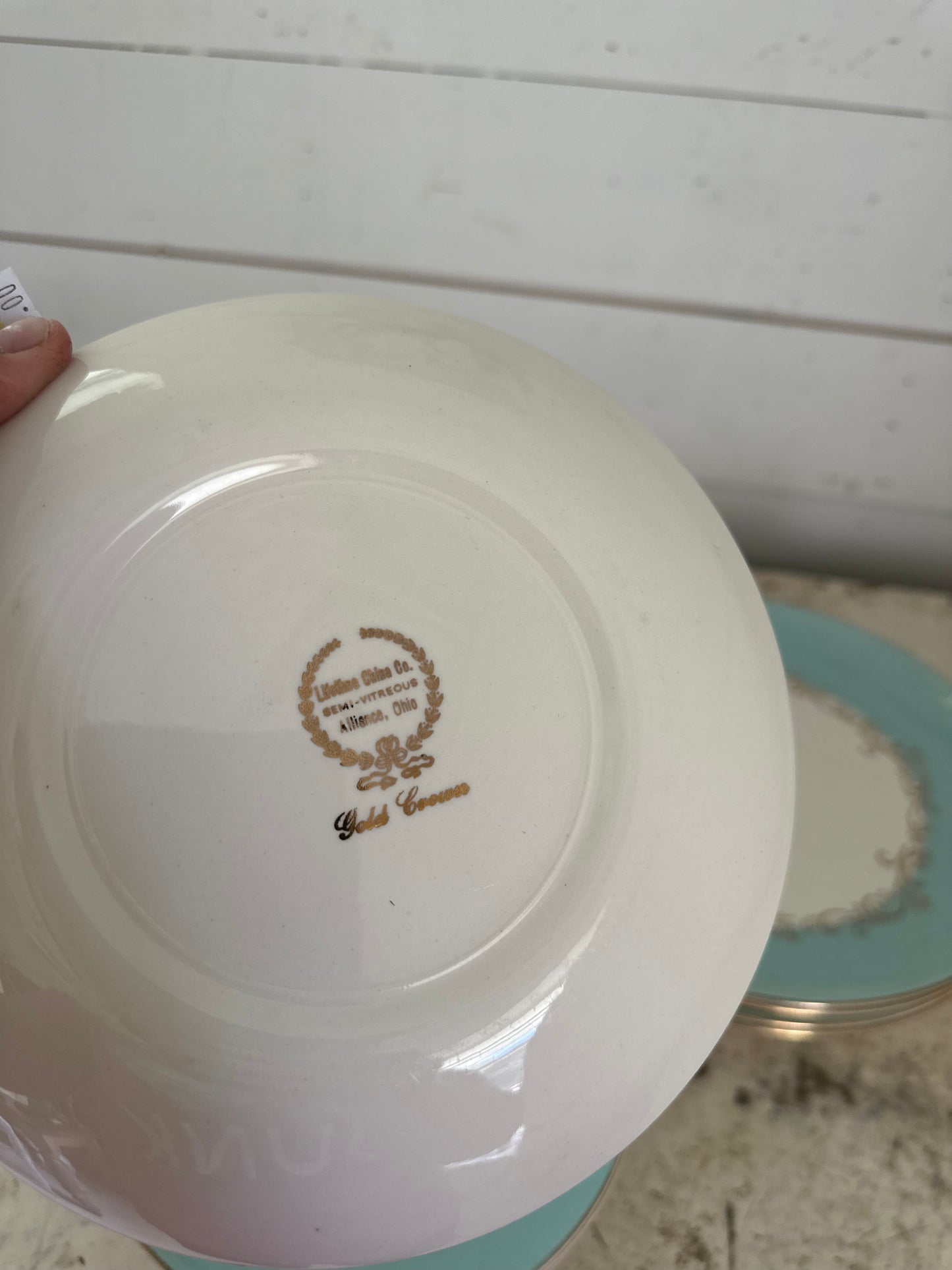 Gold Crown Pattern By Lifetime China Plate - Sold Individually