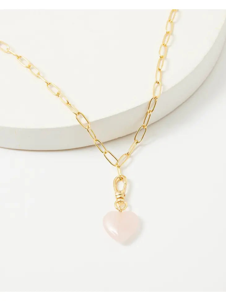 Rose Quartz Heart Necklace | Downeast