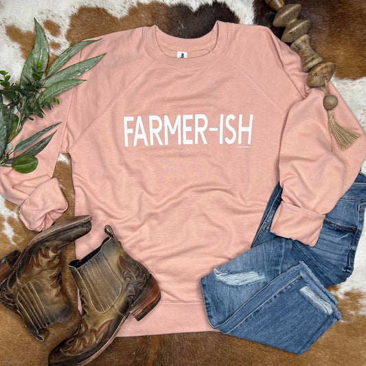 FARMER-ISH Crewneck Sweatshirt (Rose)