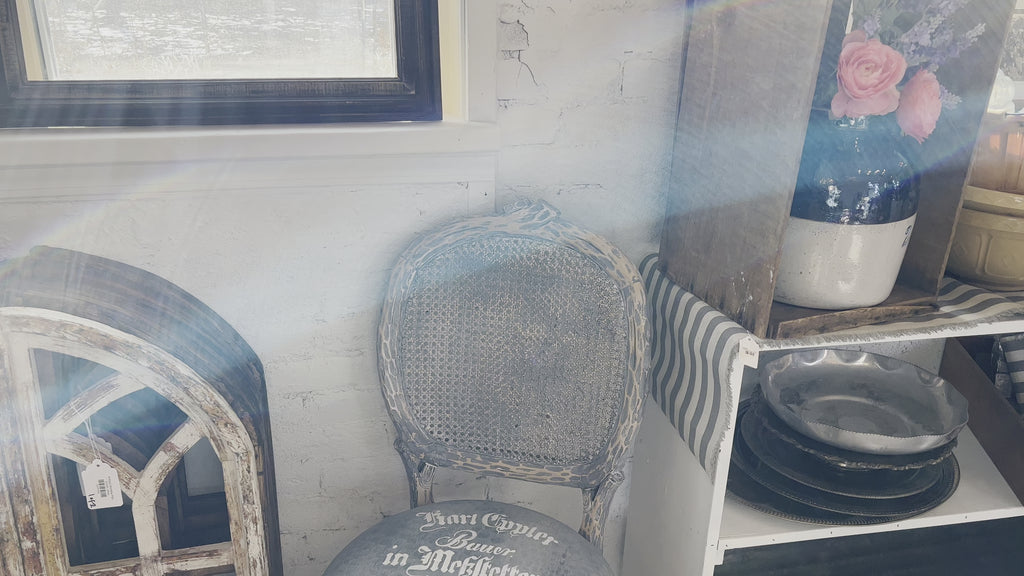 Faux Bois Chair with Hand Stenciled Seat