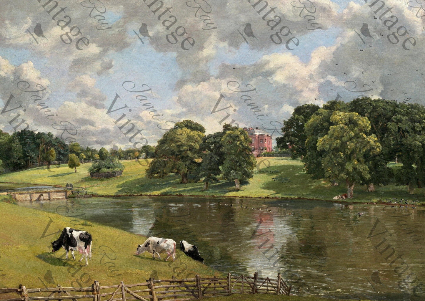 Cows By A River | JRV Rice Paper | A4