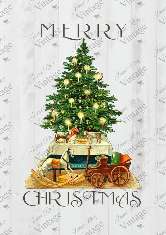 Vintage Christmas Tree | JRV A4 Rice Paper