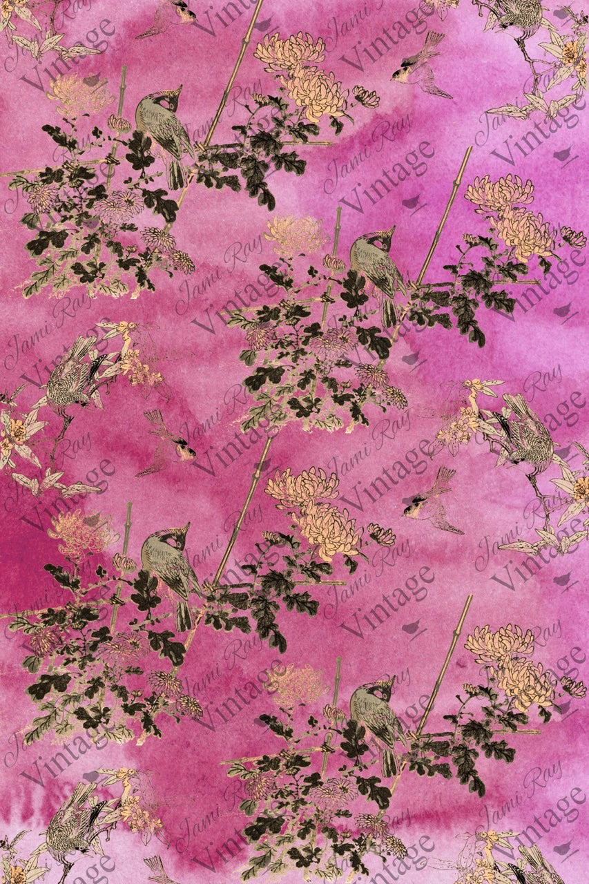 Hot Pink Chinoiserie | JRV Large 18# Paper