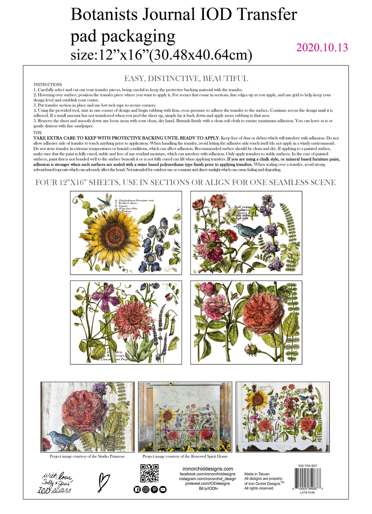 Botanist’s Journal | Transfer | IOD Iron Orchid Designs IOD