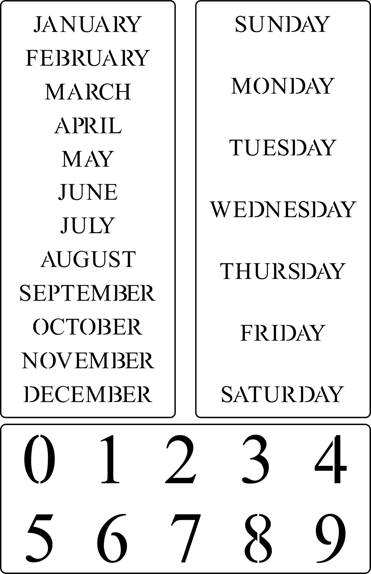 Calendar Block | JRV Stencil