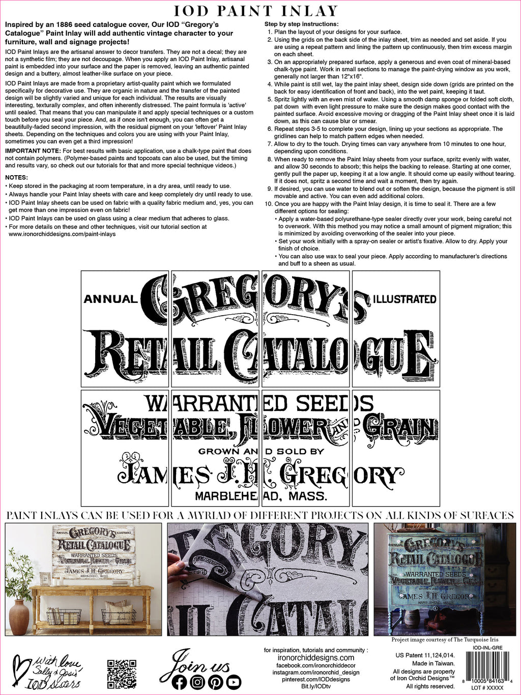 Gregory’s Catalogue | Paint Inlay | IOD Iron Orchid Designs
