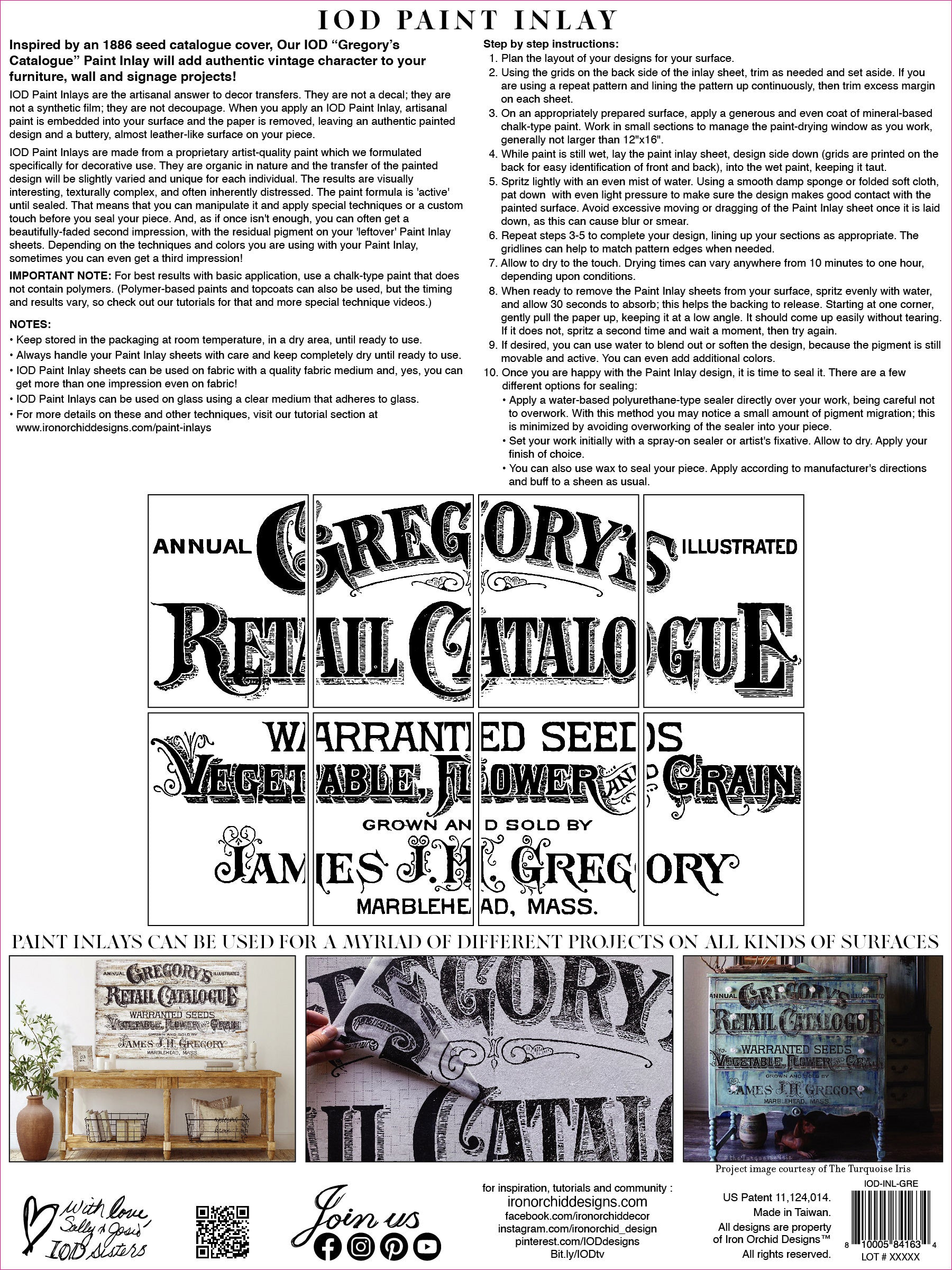 Gregory’s Catalogue | Paint Inlay | IOD Iron Orchid Designs