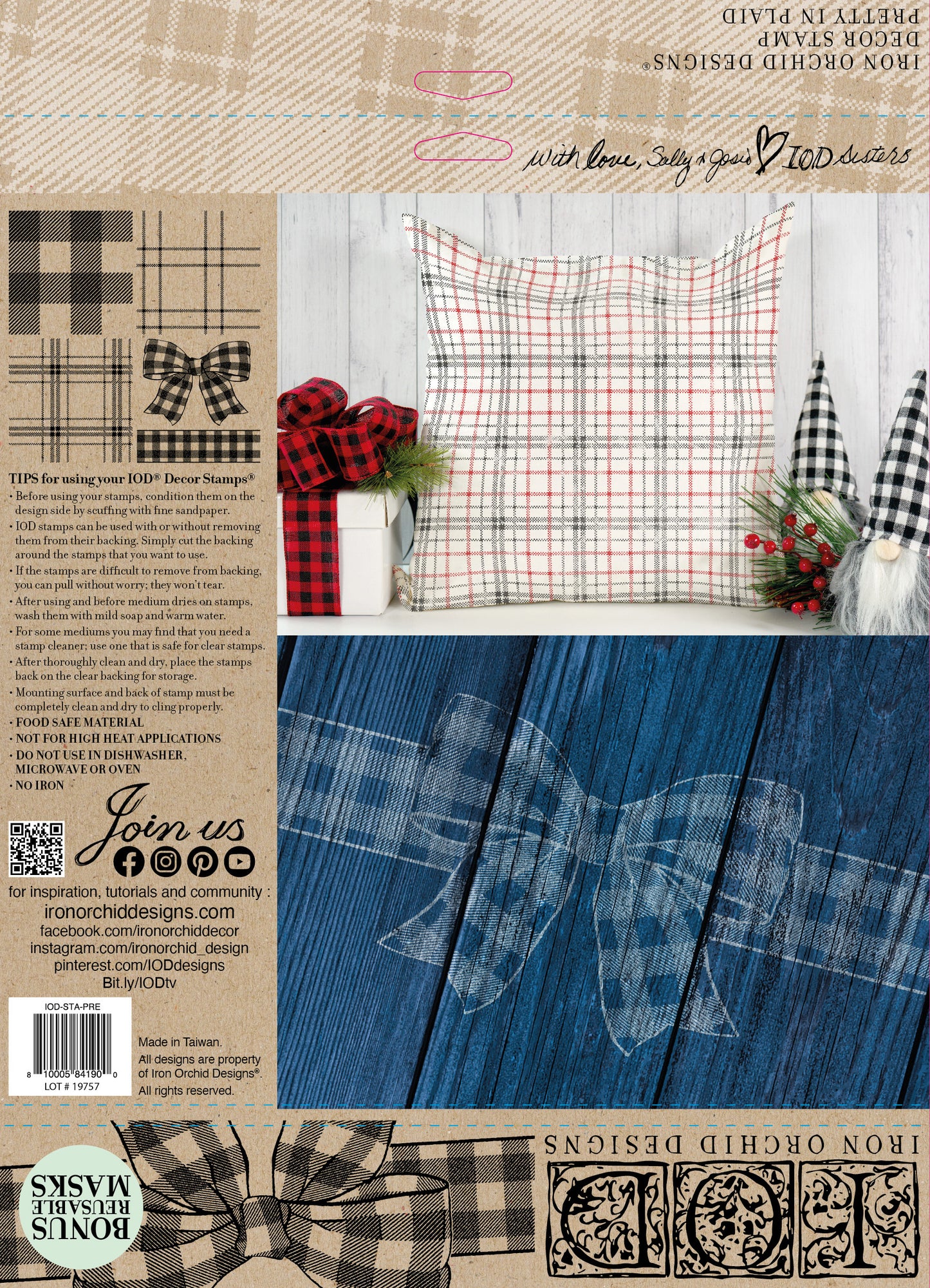 Iron Orchid Designs Pretty In Plaid | IOD Stamp