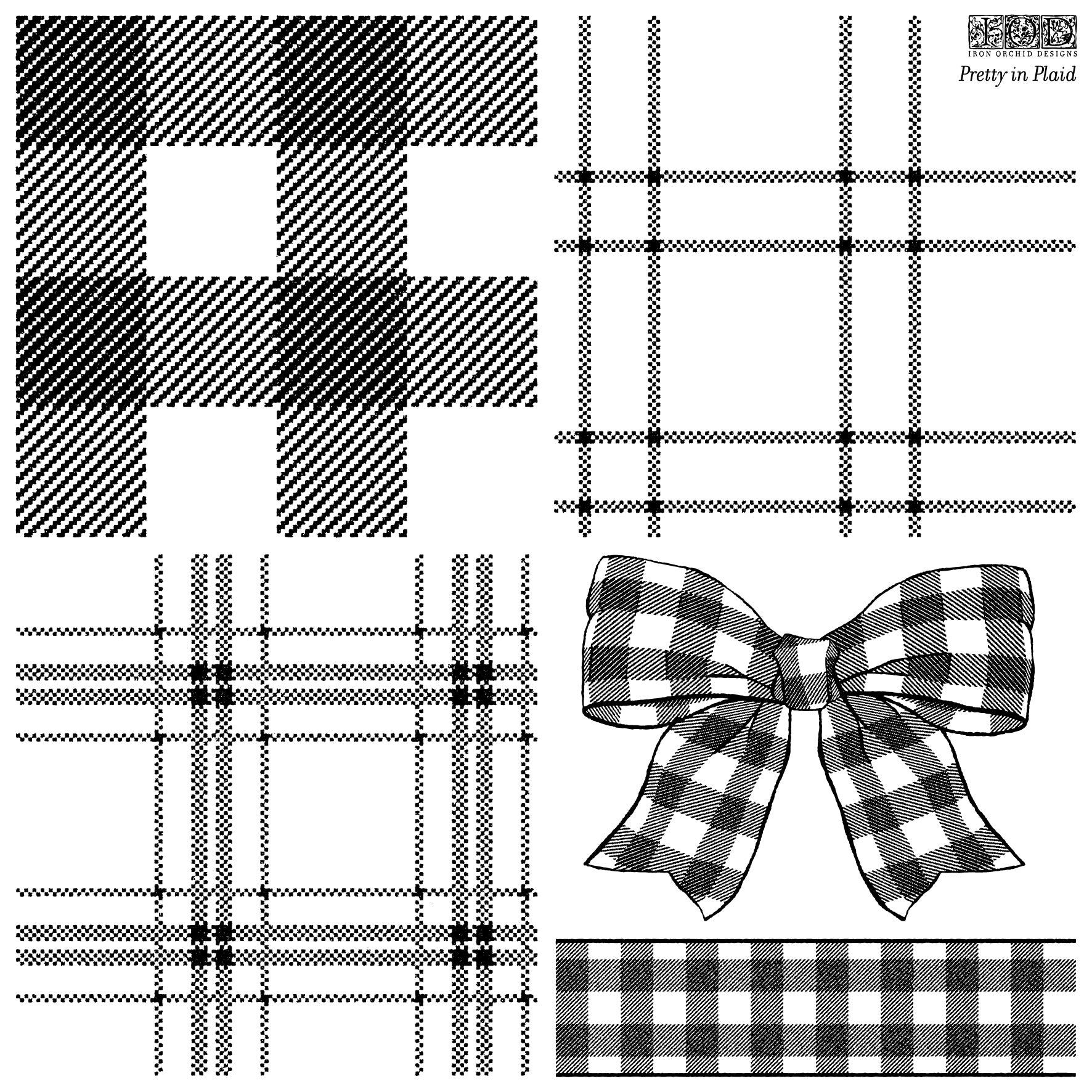 Pretty In Plaid | Stamp | Discontinued IOD Iron Orchids Designs