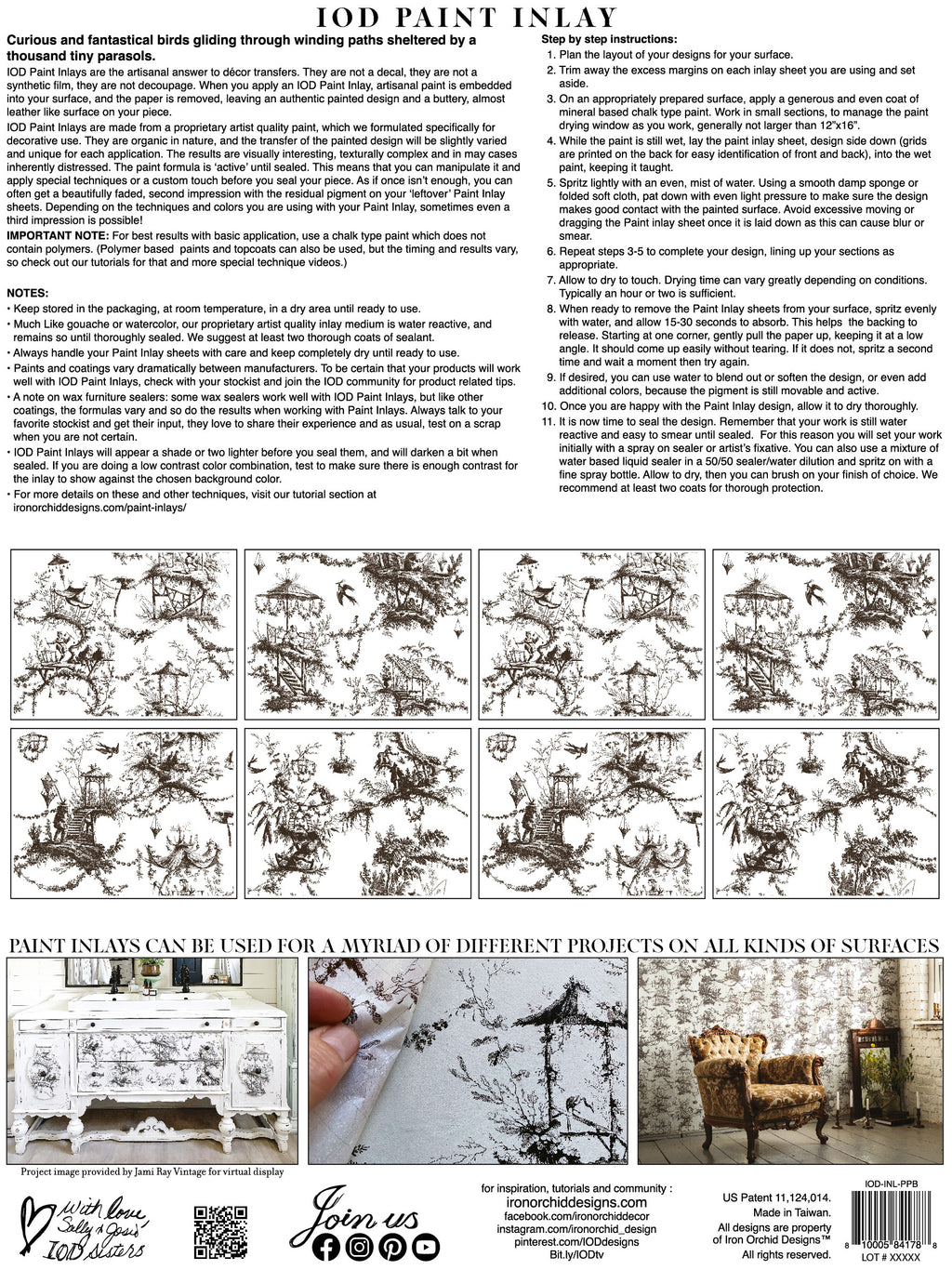 Petits Parasols Black | Paint Inlay | IOD Iron Orchid Designs