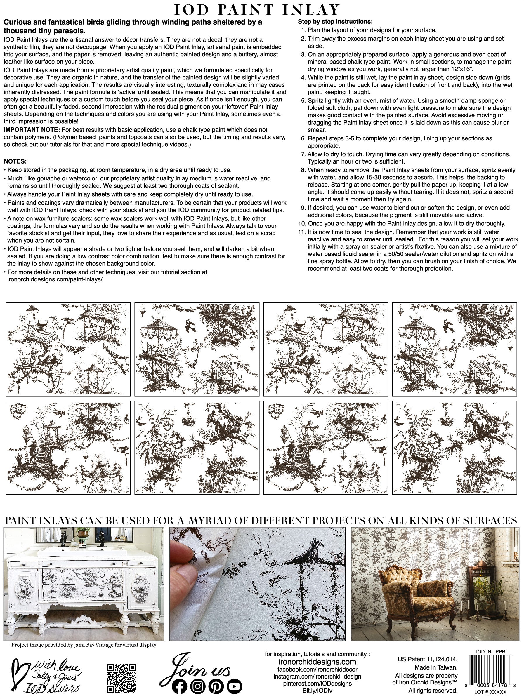 Petits Parasols Black | Paint Inlay | IOD Iron Orchid Designs