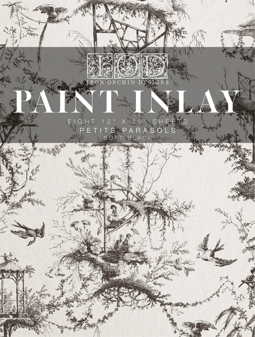 Petits Parasols Black | Paint Inlay | IOD Iron Orchid Designs