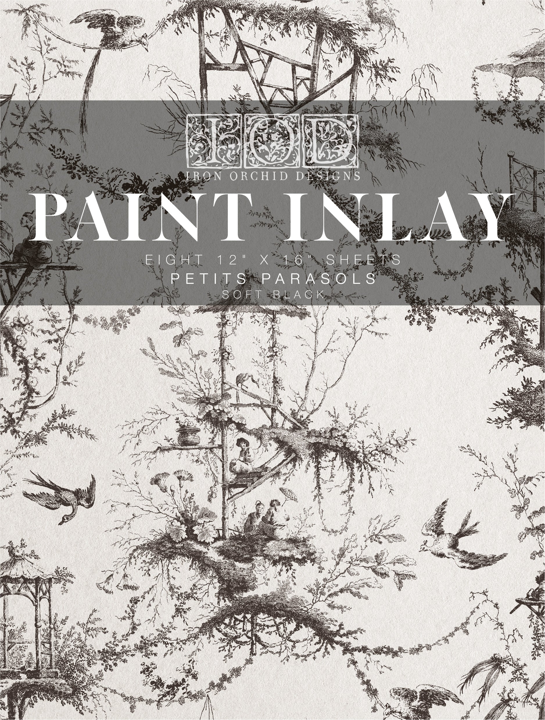 Petits Parasols Black | Paint Inlay | IOD Iron Orchid Designs