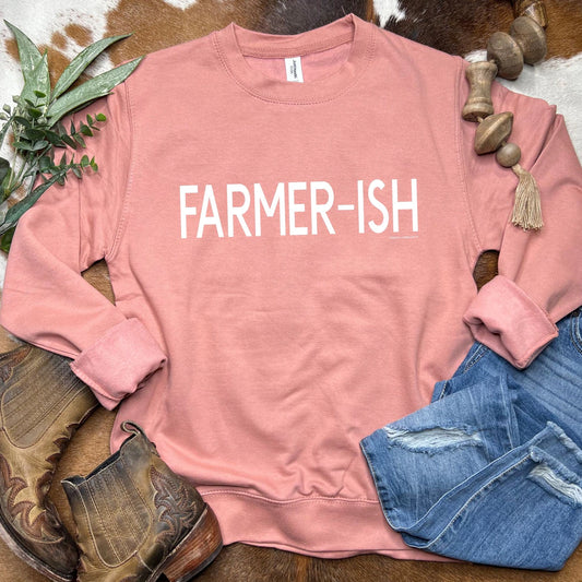 FARMER-ISH Crewneck Sweatshirt (Dusty Rose)