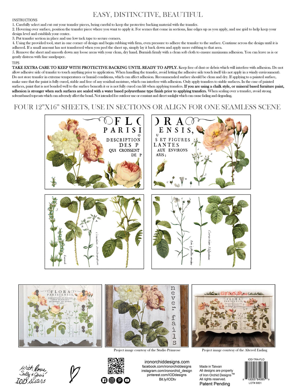 Flora Parisiensis | Transfer | IOD Iron Orchid Designs IOD
