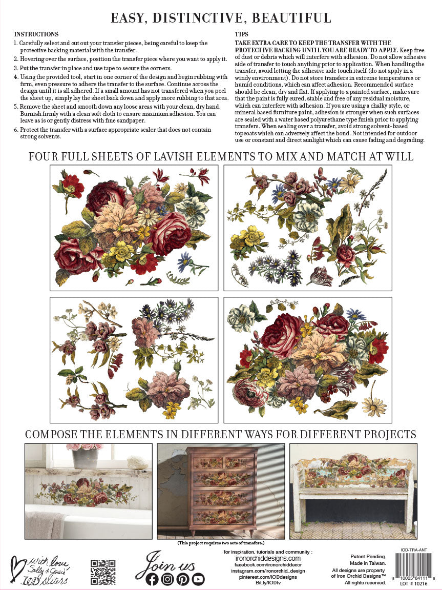 Floral Anthology | Transfer | IOD Iron Orchid Designs