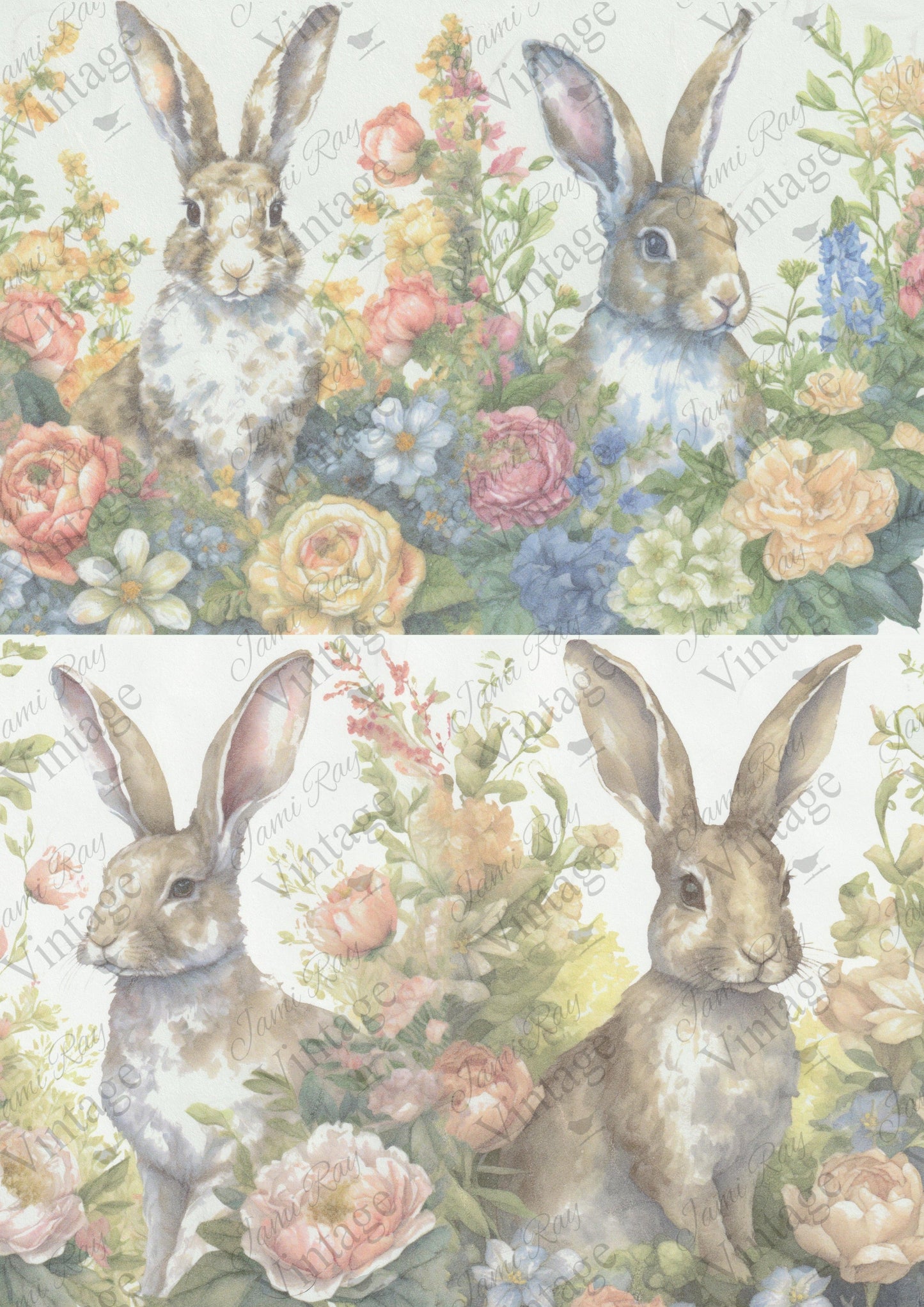 Four Bunnies | JRV A4 Rice Paper