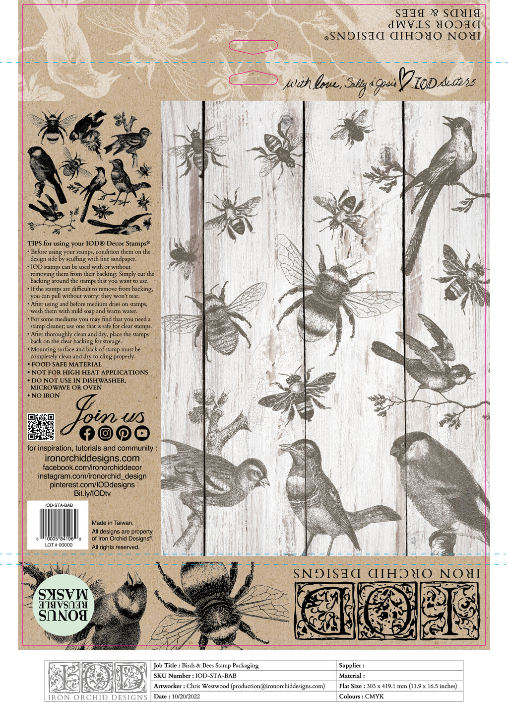Birds & Bees | Stamp | IOD Iron Orchid Designs